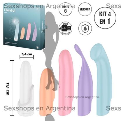 Playful Four estimulador con kit de 4 cabezales diferentes